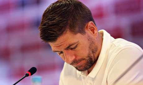 Steven Gerrard was a picture of absolute misery at England's press conference for Costa Rica