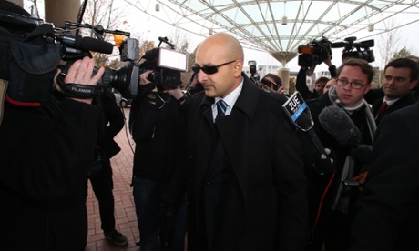 The First Secretary of the Egyptian Embassy Sherif Bedair arrives at DFAT this morning on the Peter Greste decision.