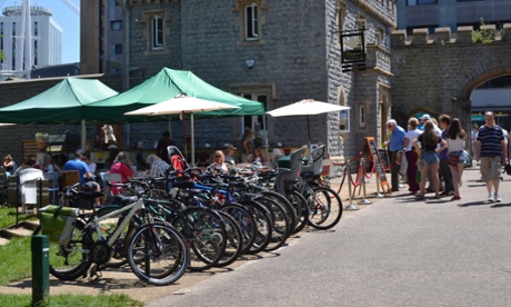 Bicycles in Cardiff.