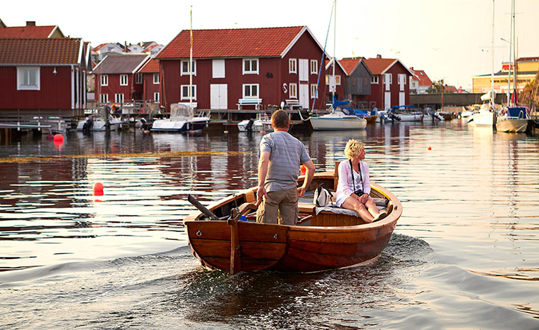 Visit west Sweden: Visit west Sweden: couple on a boat near Smögen