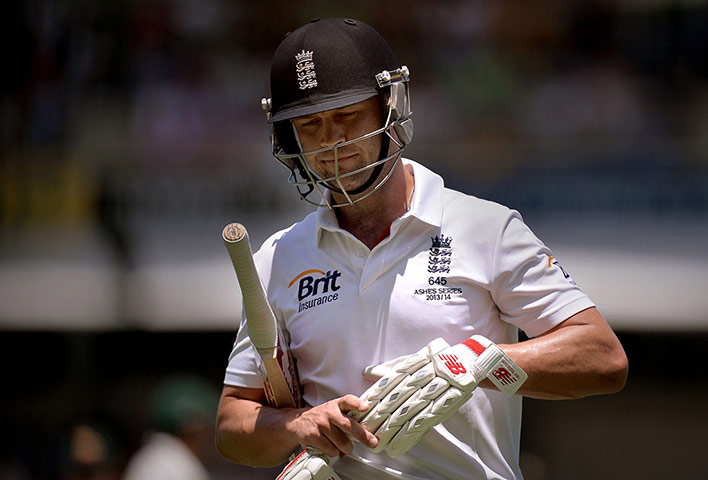 England's dismal year: England's Jonathan Trott leaves the field