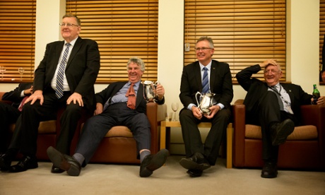 Paul Neville, Ron Boswell and Tony Crook with former leader Tim Fischer.