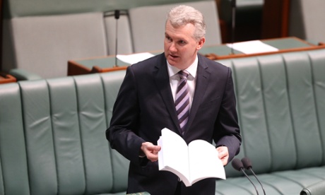 Tony Burke with some of the gagged legislation.