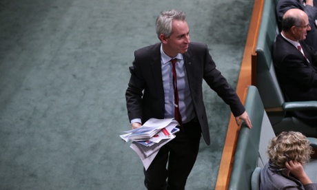Scullin MP Andrew Giles leaves the house under standing order 94a.