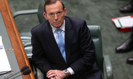 Tony Abbott in question time. Photograph: Mike Bowers