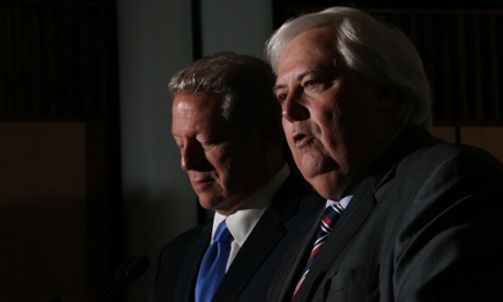Member for Fairfax and PUP leader Clive Palmer with former US vice-president Al Gore.