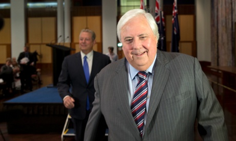The member for Fairfax and PUP Leader Clive Palmer with former US vice president Al Gore.