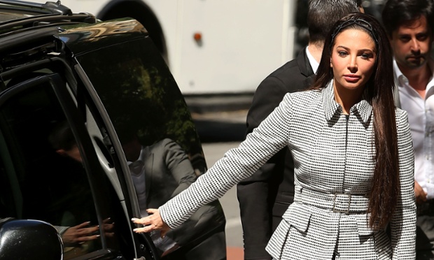 Tulisa Contostavlos arrives at Southwark Crown Court.
