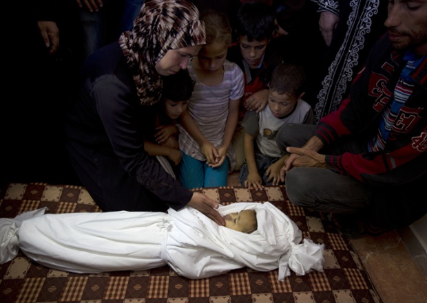 Caught in the cross fire, a two year old Palestinian girl died after she was seriously wounded during overnight Israeli raids on the Gaza Strip carried out in retaliation to militant rocket attacks on southern Israel.