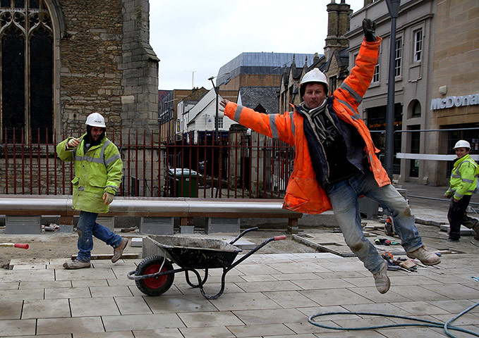 Your pictures: Builder photo bombing outside a catherdral