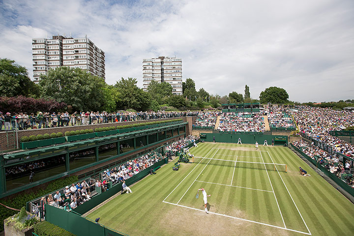 Wimbledon day four: A wide view of Court 18