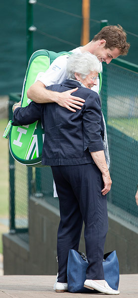 Wimbledon day four: Andy Murray hugs his grandmother