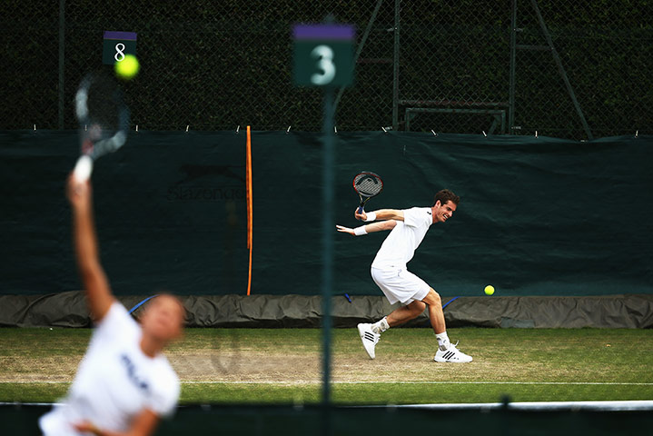 Wimbledon day four: Andy Murray practice