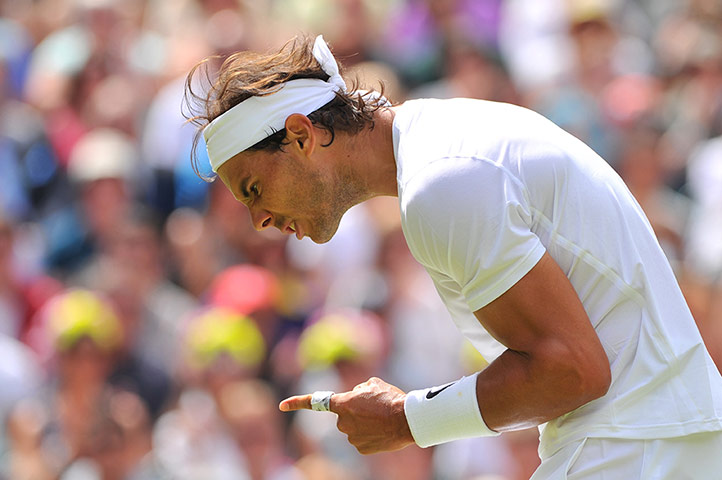 Wimbledon day four: Rafael Nadal celebrates