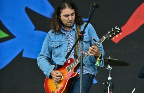Adam Granduciel of the War On Drugs play at the Pyramid Stage