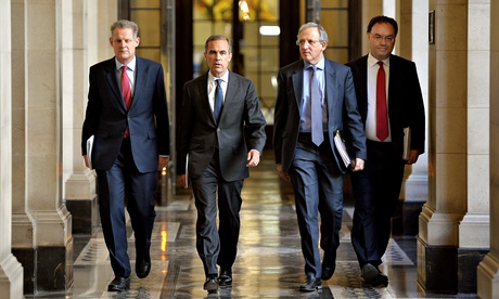 Mark Carney with Spencer Dale, Jon Cunliffe and Andrew Bailey
