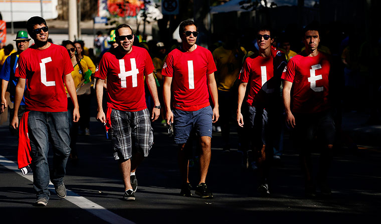 Brazil v Chile: Chile fans make their way to the stadium