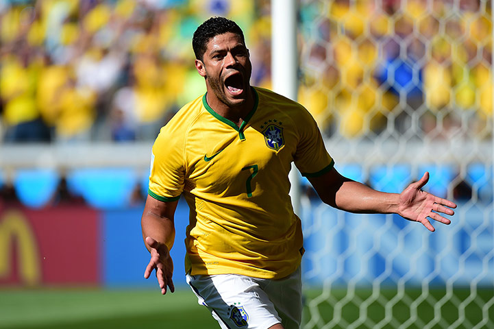 Brazil v Chile: Brazil's forward Hulk celebrates a goal