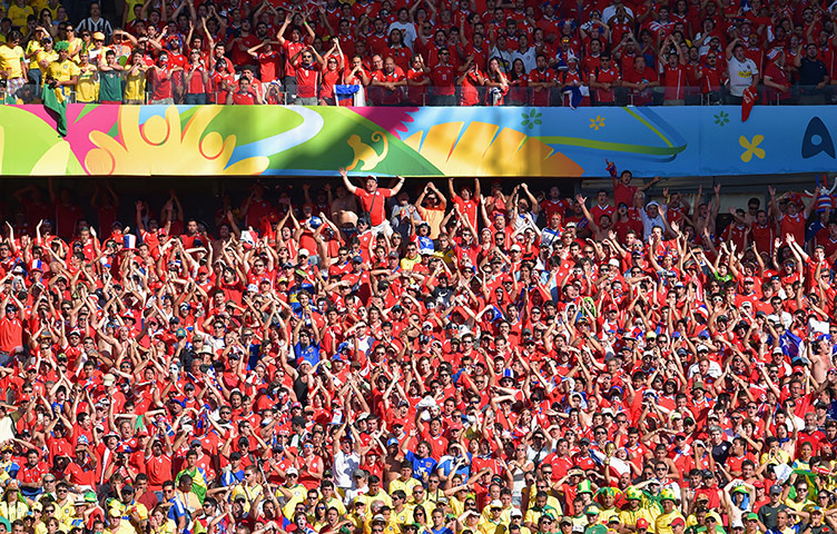 brazil v chile: The Chile fans make some noise