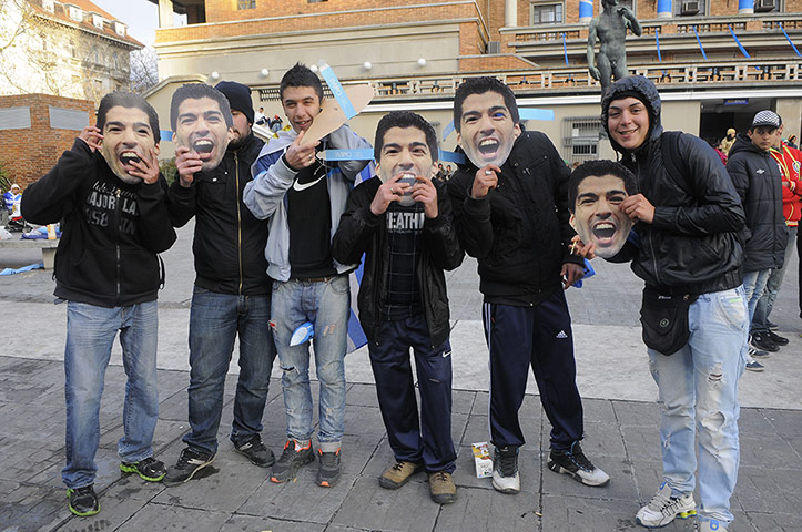 where's luis: Suarez asks dominate streets of Montevideo ahead of World Cup Clash