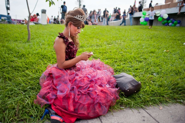 A participant in the Gay Pride Parade in San Salvador, El Salvador.