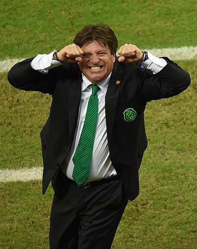 Farewell Miguel Herrera: Mexico's coach Miguel Herrera celebrates