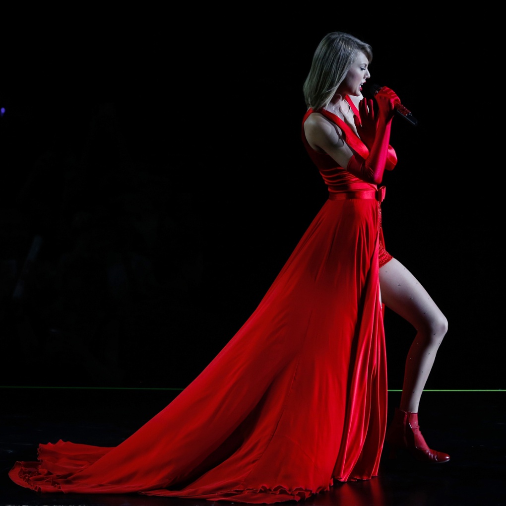 Singer Taylor Swift performing during her concert in Shanghai