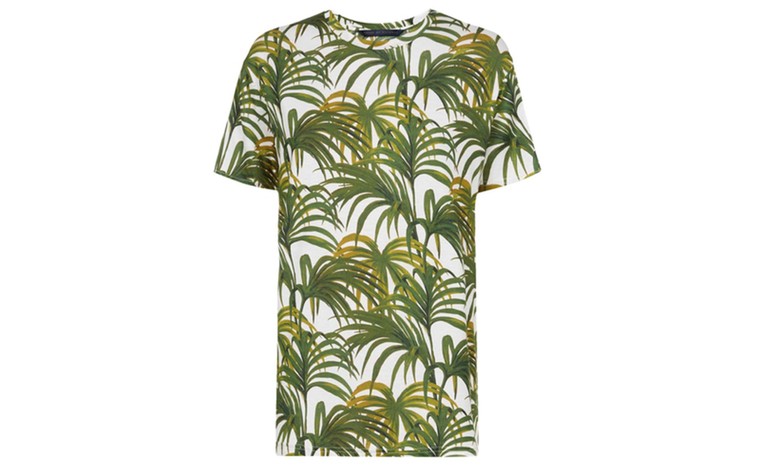 Weather defying prints: Bright prints for grey weather - palm print tshirt by house of hackney