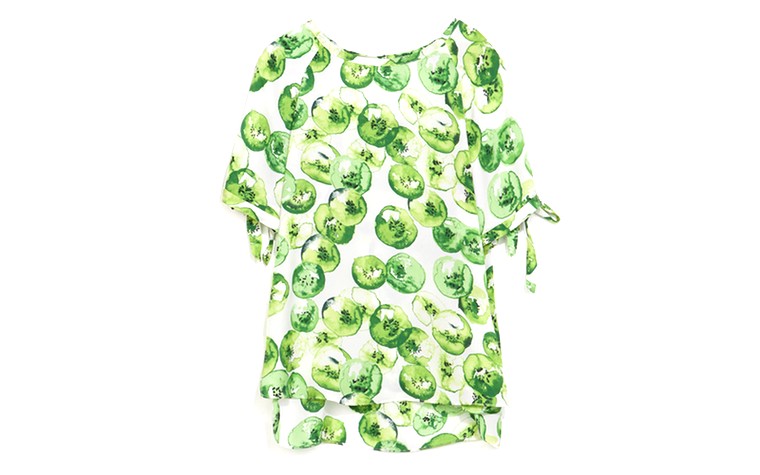 Weather defying prints: Bright prints for grey weather - kiwi print top by Zara