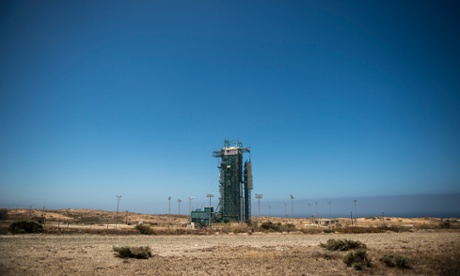 The upper levels of the launch gantry, surrounding the United Launch Alliance Delta II rocket with the Orbiting Carbon Observatory-2 (OCO-2) satellite onboard, is shown at the Space Launch Complex 2 at Vandenberg Air Force Base, California.
