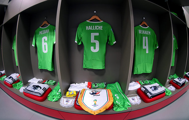 belo horizonte germany: PORTO ALEGRE, BRAZIL - JUNE 30:  Shirt worn by Rafik Halliche of Algeria an