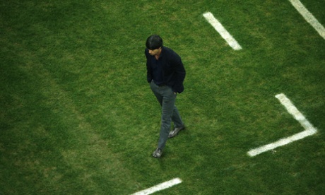 Germany's coach Joachim Loew has work to do during half-time.