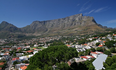 view over the city of Cape Town, South Africa, and the Table Mountain capetown