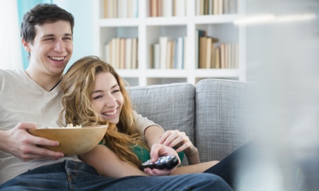 Couple watching TV