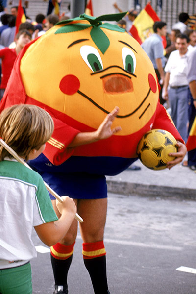 memory lane: Naranjito, the official mascot for Spain 82 World Cuporange victory