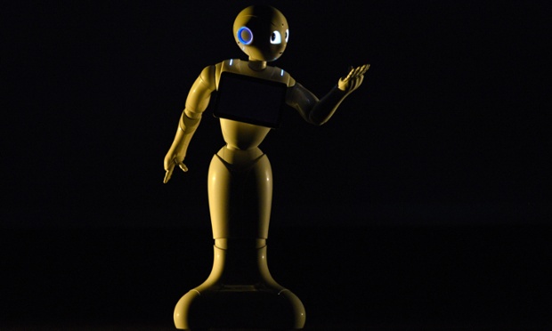 Humanoid robot 'Pepper' gestures during its unveiling at a press event held near Tokyo in Urayasu, Chiba prefecture, Japan.