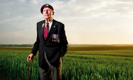 William Bray of the 7th Battalion, The Parachute Regiment, Drop Zone N, Ranville. This photograph was taken on 6 June 2013, 69 years to the day after Bray had parachuted into the fields behind him to play his part in the liberation of Europe.