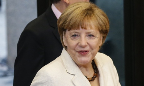 Angela Merkel pictured in Brussels yesterday.