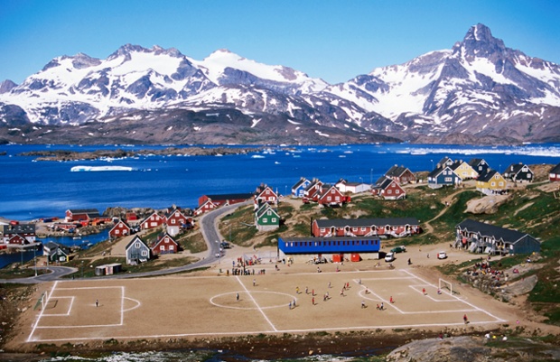 A football match in Tasiilaq, Greenland