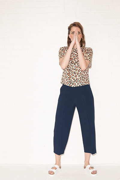 All Ages Gallery: Patterned top and cropped trousers