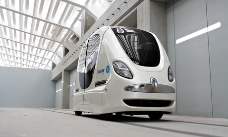 A robot transport pod in Abu Dhabi. Similar vehicles are coming to Milton Keynes next year.