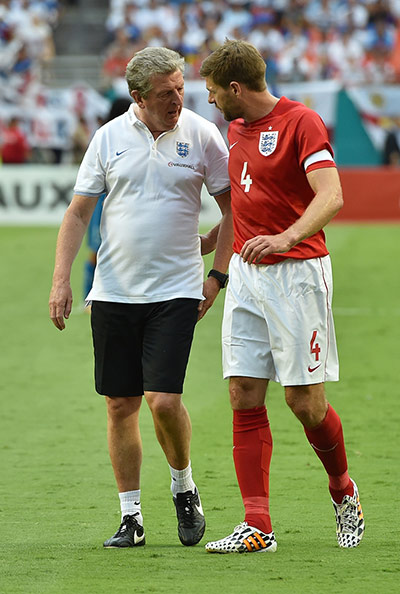 england v honduras: England's Head Coach Roy Hodgson and Steven Gerrard 