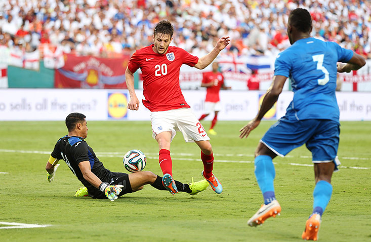 eng v hon: Lallana's shot is saved