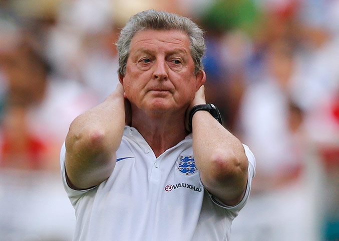 eng v hon: England's manager Hodgson reacts