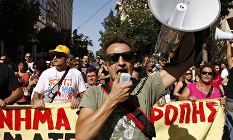 Anti-austerity protests in Athens, Greece.