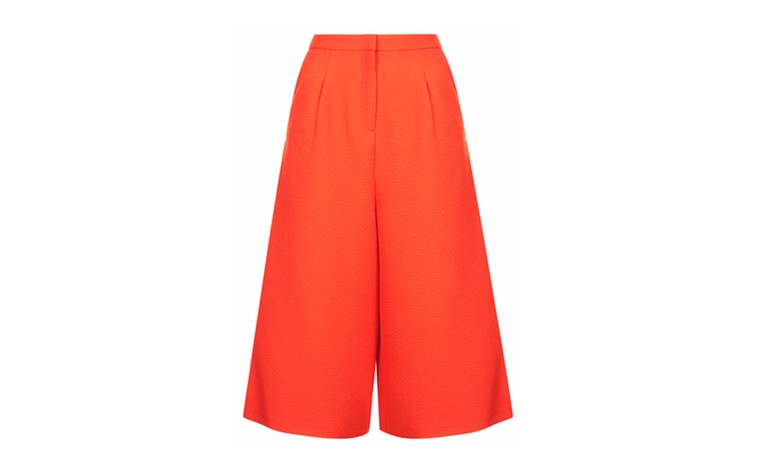 Culottes: Culottes - brigh orange crocodile texture culottes by Topshop