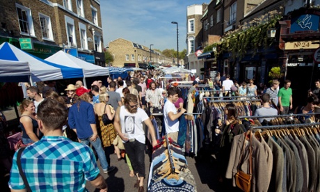 Hipsters in their natural habitat: Broadway Market, Hackney