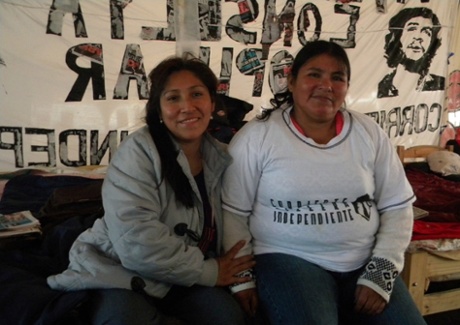 Demonstrators in the Carpa Villera housing protest.
