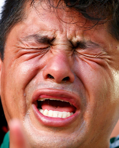 Agony and ecstasy: A Mexico supporter reacts
