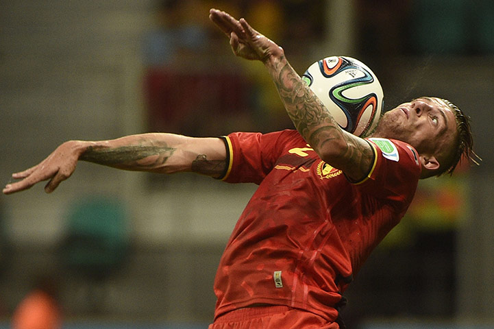 belgium v usa: Belgium's defender Toby Alderweireld show off his skills